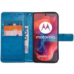 Lompakkokotelo 3-kortti Motorola Moto G04 - Vaaleansininen