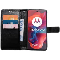 Lompakkokotelo 3-kortti Motorola Moto G04 - Musta