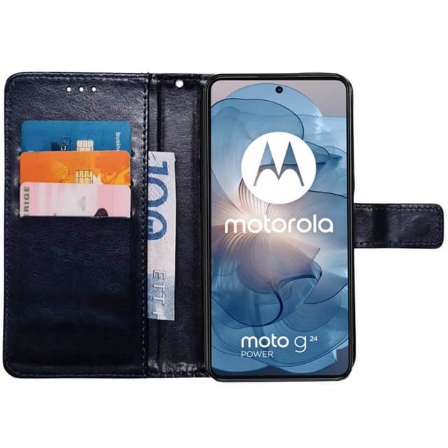 Wallet cover 3-kort Motorola Moto G24 - Mørkeblå