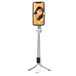 Jatkettava Selfie Stick -jalusta kaukosäätimellä Valkoinen