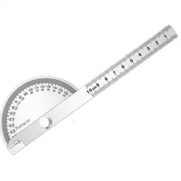 Linjal med gradskive Sølv 150 mm
