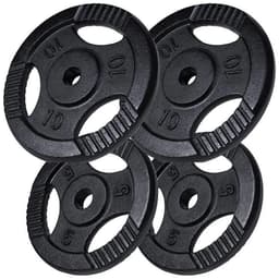 Gorilla Sports Vektskiver TRIGRIP Sort - 2x10kg 2x5kg