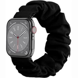 Scrunchie Elastisk armbånd Apple Watch 8 (45mm) - Svart