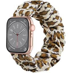 Scrunchie Elastisk armbånd Apple Watch 8 (45mm) - Leopard Gul