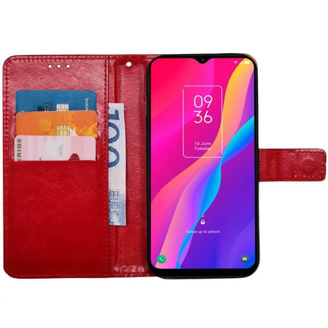 Wallet cover 3-kort TCL 30E - Rød