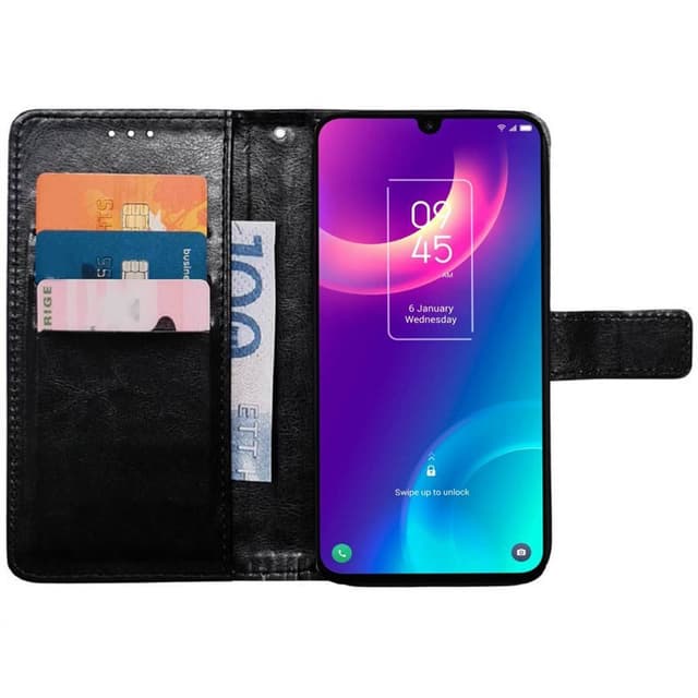 Wallet cover 3-kort TCL 30+ - Sort