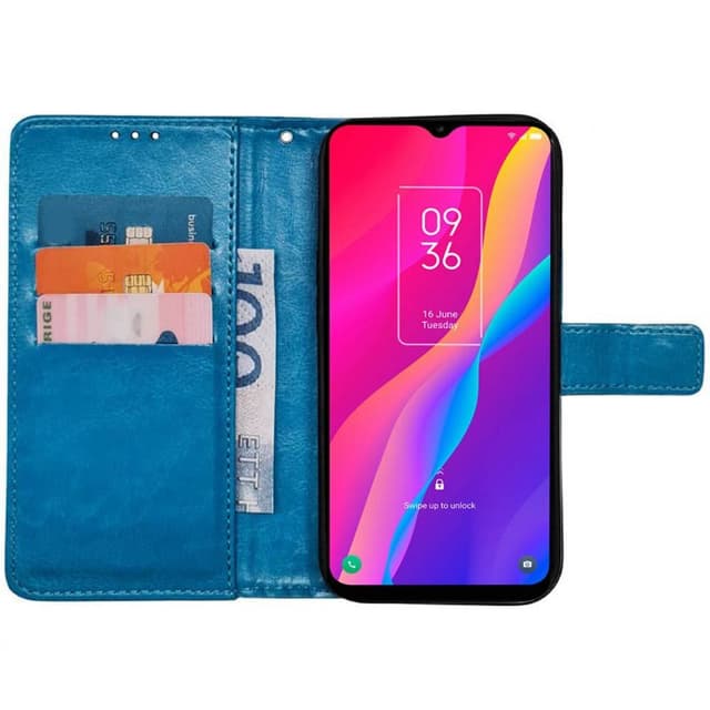 Wallet cover 3-kort TCL 30E - Lyseblå