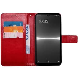 Mobil lommebok 3-kort Sony Xperia Ace 3 - Rød
