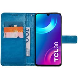 Wallet cover 3-kort TCL 30 - Lyseblå