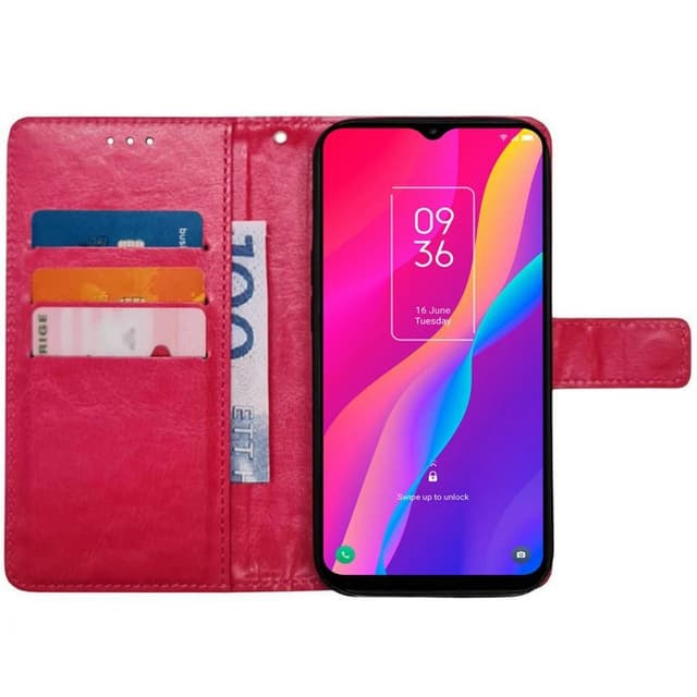 Wallet cover 3-kort TCL 30E - Lyserød