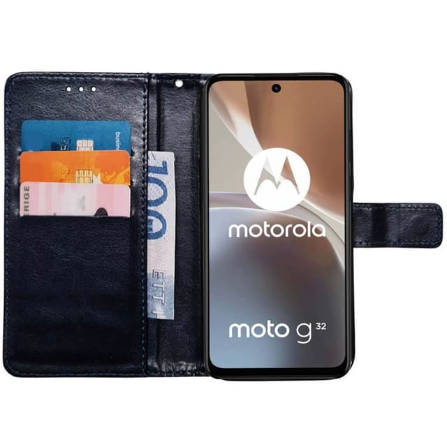 Mobil lommebok 3-kort Motorola Moto G32 - Mørkeblå