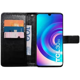 Wallet cover 3-kort TCL 30 5G - Sort