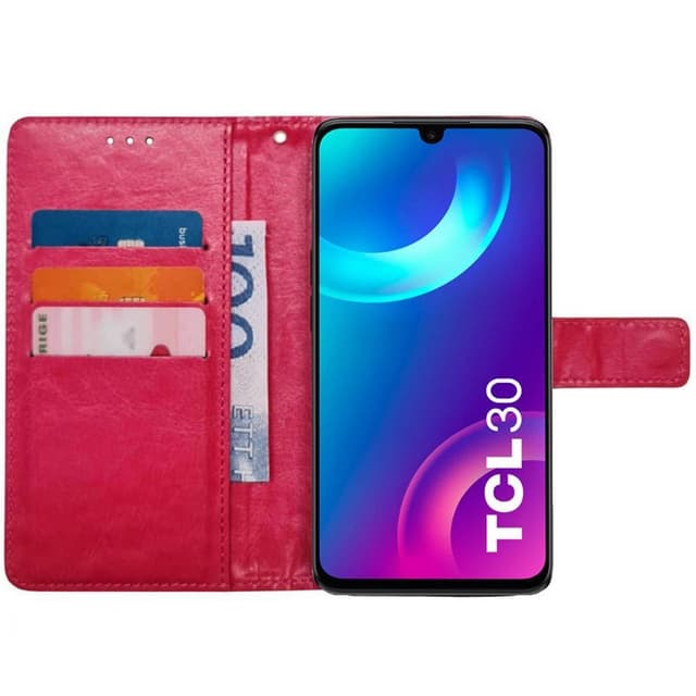 Mobilplånbok 3-kort TCL 30 - Rosa