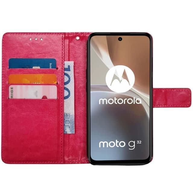 Lompakkokotelo 3-kortti Motorola Moto G32 - Vaaleanpunainen