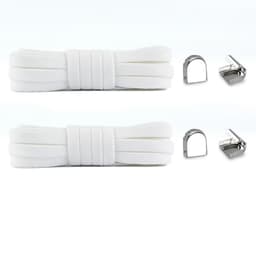 Elastic No Tie skolisser 1 par Hvit