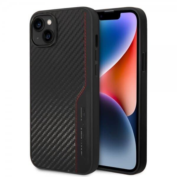 AMG iPhone 14 Plus Skal Carbon Effect Stamped Logo Svart