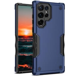 SKALO Samsung S22 Ultra Shockproof Armor Suojakuori - Sininen