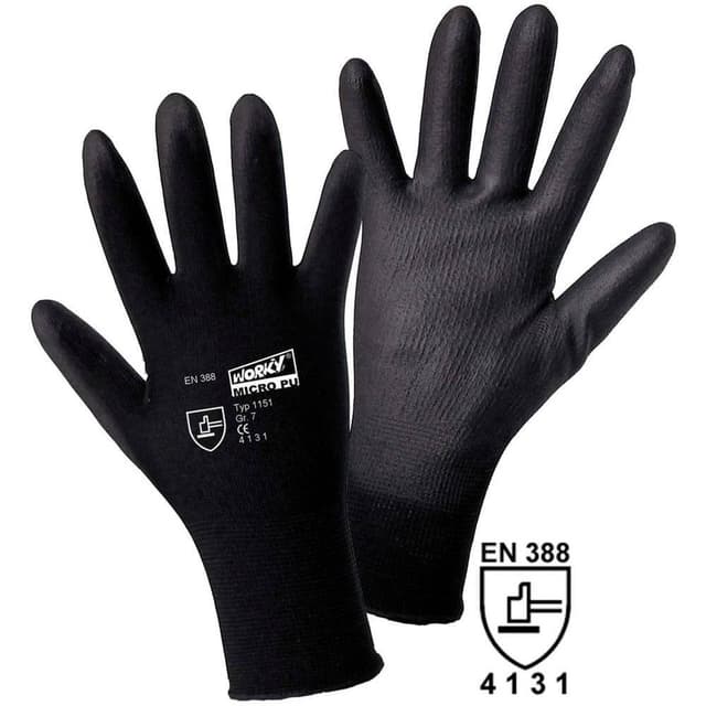 Gant Main taille 10 noir/naturel cuir nappa de chèvre/tissu élastique EN 388 cat (Par 10