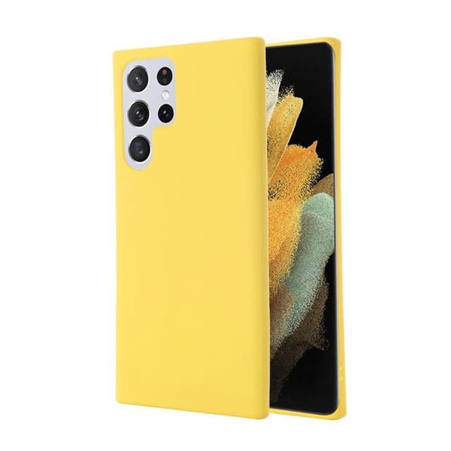 Liquid silikone cover Samsung Galaxy S22 Ultra - Gul