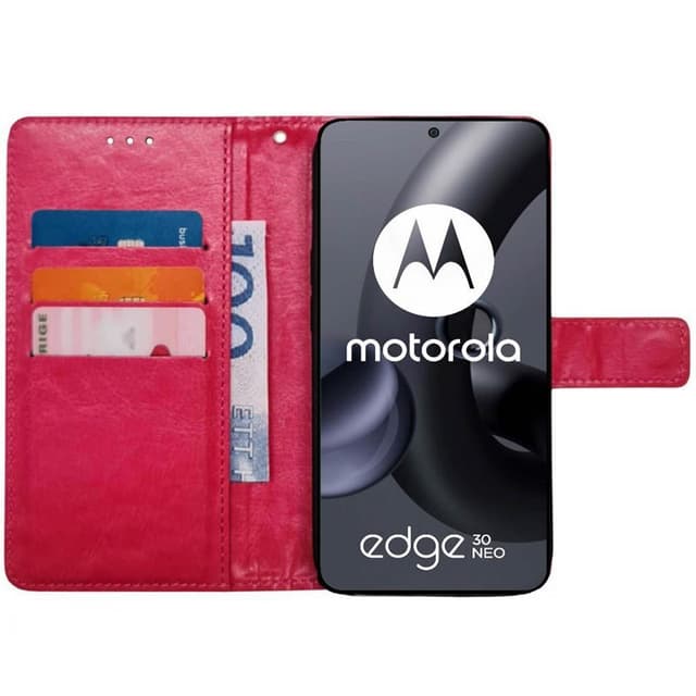 Wallet cover 3-kort Motorola Edge 30 Neo - Lyserød