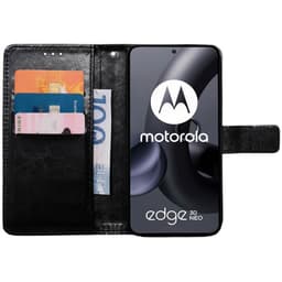 Lompakkokotelo 3-kortti Motorola Edge 30 Neo - Musta