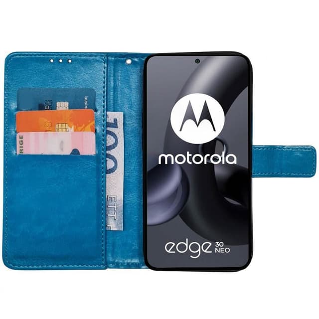 Mobil lommebok 3-kort Motorola Edge 30 Neo - Lyseblå