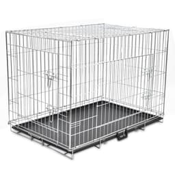 vidaXL Hopfällbar hundbur XL metall