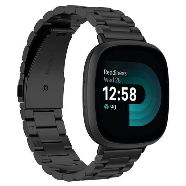 Armbånd Rustfritt stål Fitbit Versa 4 - Svart
