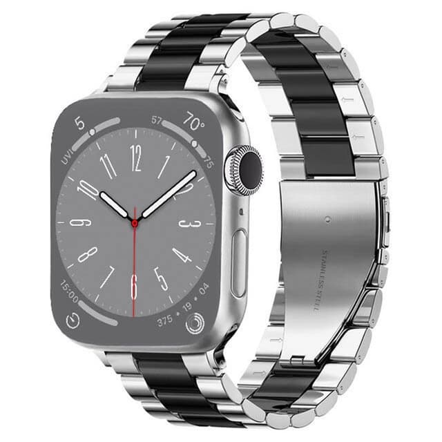 Armbånd Rustfrit stål Apple Watch 8 (45mm) - Sølv/Sort