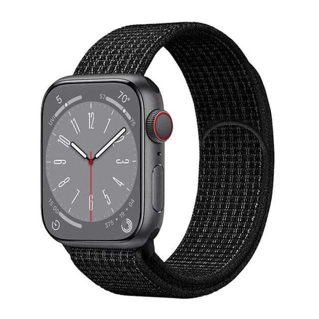 Nailon Rannekoru Apple Watch 8 (41mm) - Musta / valkoinen