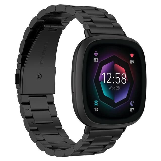 Armband rostfritt stål Fitbit Sense 2 - Svart