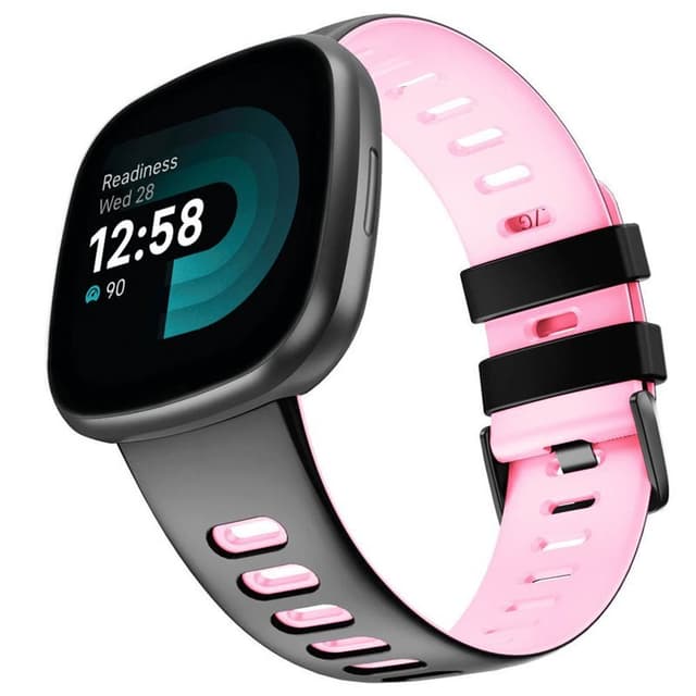 Twin Sport Armbånd Fitbit Versa 4 - Sort/lyserød
