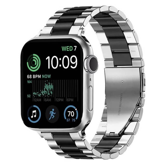 Armbånd Rustfrit stål Apple Watch SE 2022 (44mm) - Sølv/Sort