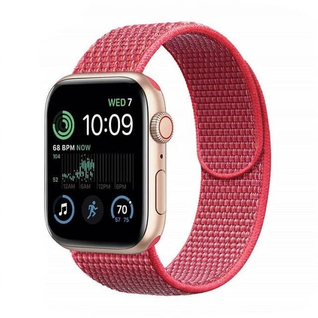Nylon Armband Apple Watch SE 2022 (44mm) - Hibiskus