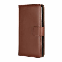 SKALO iPhone 14 Flip Cover m. Pung i Ægte Læder - Brun