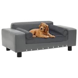 vidaXL Hundsoffa grå 81x43x31 cm plysch och konstläder