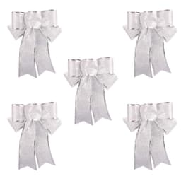 Julerosetter Julepynt sølv 5-pakk