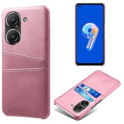 SKALO Asus Zenfone 9 5G PU-læder Kortholder Cover - Rosa guld