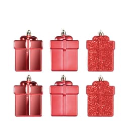 Joulukoristeita Joululahjapaketti 6 kpl Punainen