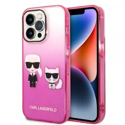 Karl Lagerfeld iPhone 14 Pro Skal Karl & Choupette Gradient Rosa