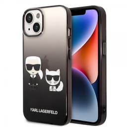 Karl Lagerfeld iPhone 14 Deksel Karl & Choupette Gradient Svart