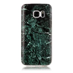 MTK Samsung Galaxy S7 SM-G930 TPU Marmor - Svart-Grön