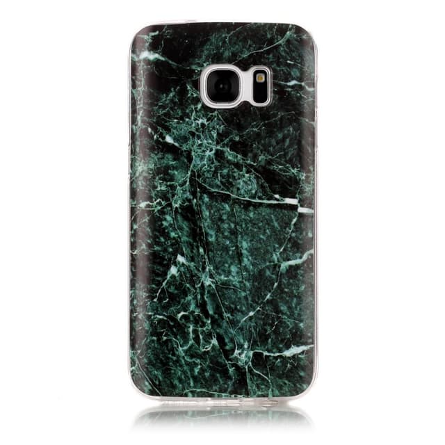 MTK Samsung Galaxy S7 SM-G930 TPU Marmor - Svart-Grön