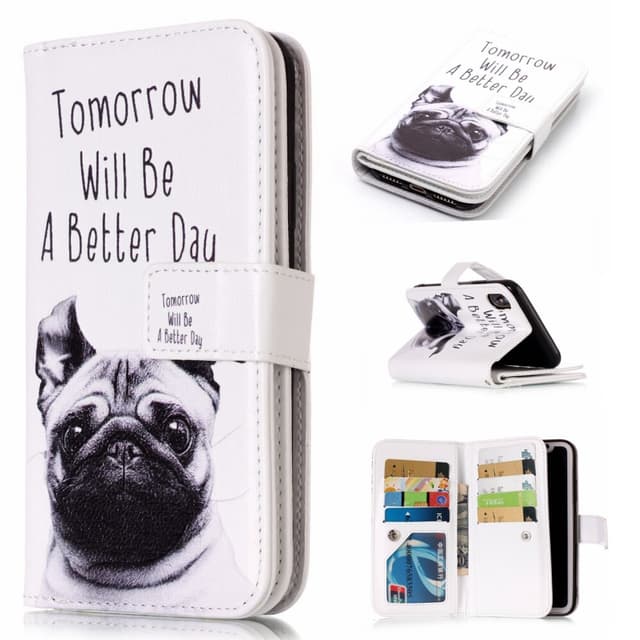iPhone X / XS Fodral 9 Kortplatser - Pug