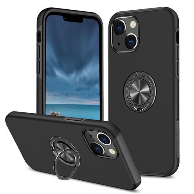 iPhone 14 Plus Hybrid skal med Finger Ring - Svart