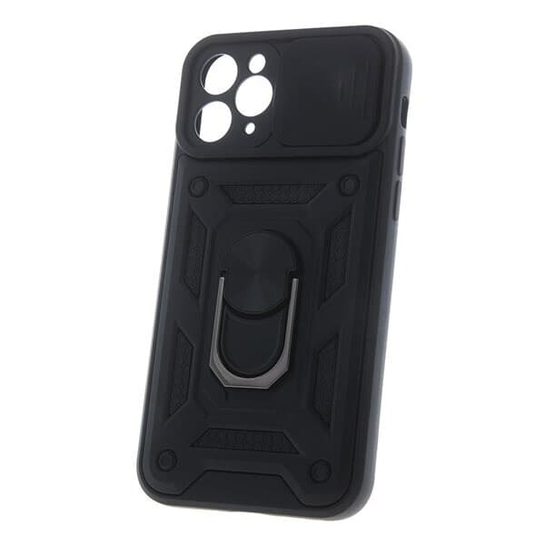 Defender-kotelo mobiilirenkaalla Motorola Moto E13:lle - musta