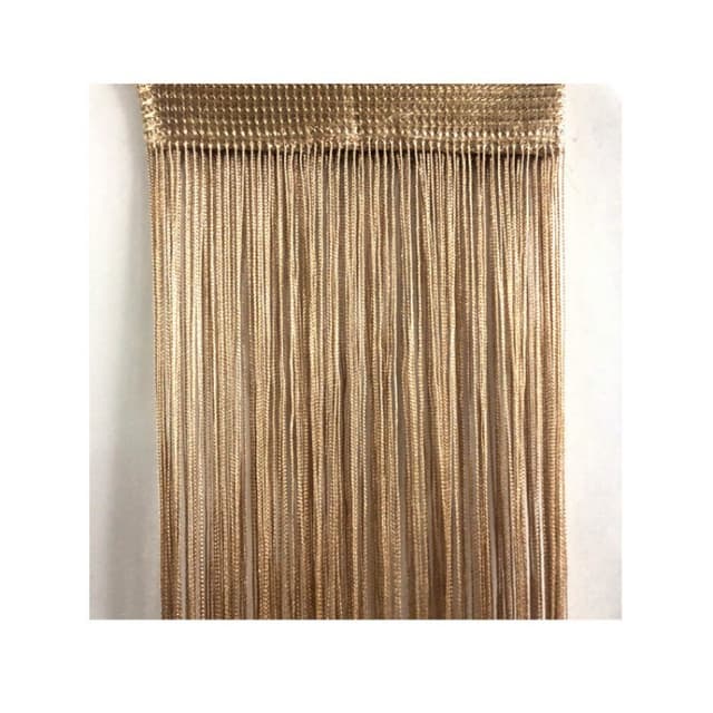 Frynsegardin draperi 100x200 cm 1 par Champagne