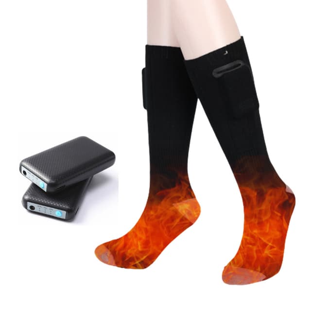 Batteriopvarmede sokker 4000 mAh Sort M
