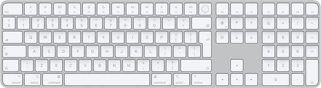 Apple Magic Keyboard m/ Touch ID og talltastatur (norsk, hvite taster)