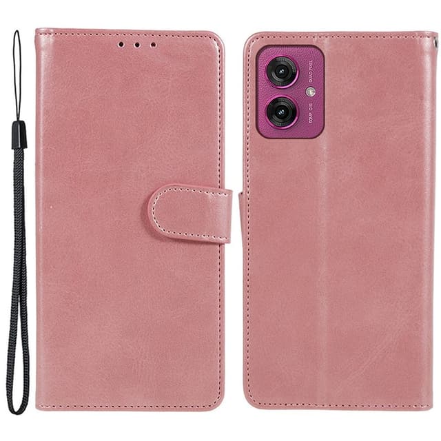 SKALO Motorola Moto G55 5G Premium Wallet Flip Cover - Rosa guld